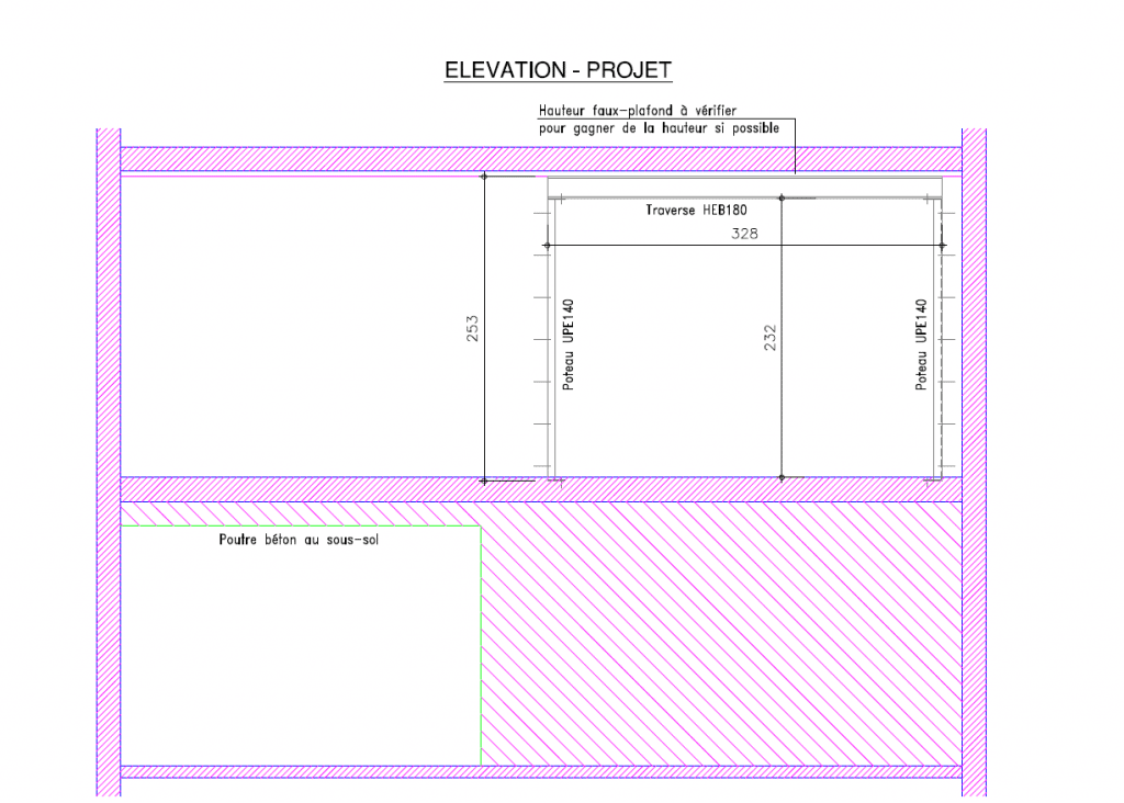 Démolition partielle d’un mur porteur à Peymeinade. Renforcement par structure métallique. - Murs porteurs