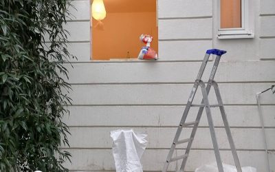 Ouverture d’une baie de fenêtre dans une voile en béton. Renforcement par structure métallique à  Suresnes.