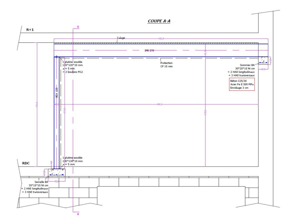 Création au RDC d'une baie dans un mur porteur de refend. Renforcement par structure en métal à Sainte-Maxime. - Ouverture et Démolition de Murs Porteurs Création au RDC d'une baie dans un mur porteur de refend. Renforcement par structure en métal à Sainte-Maxime. - Démolition des Murs porteurs