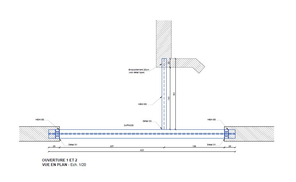 Création des ouvertures dans les murs porteurs. Renforcement par structure métallique à Antibes. - Démolition des Murs porteurs