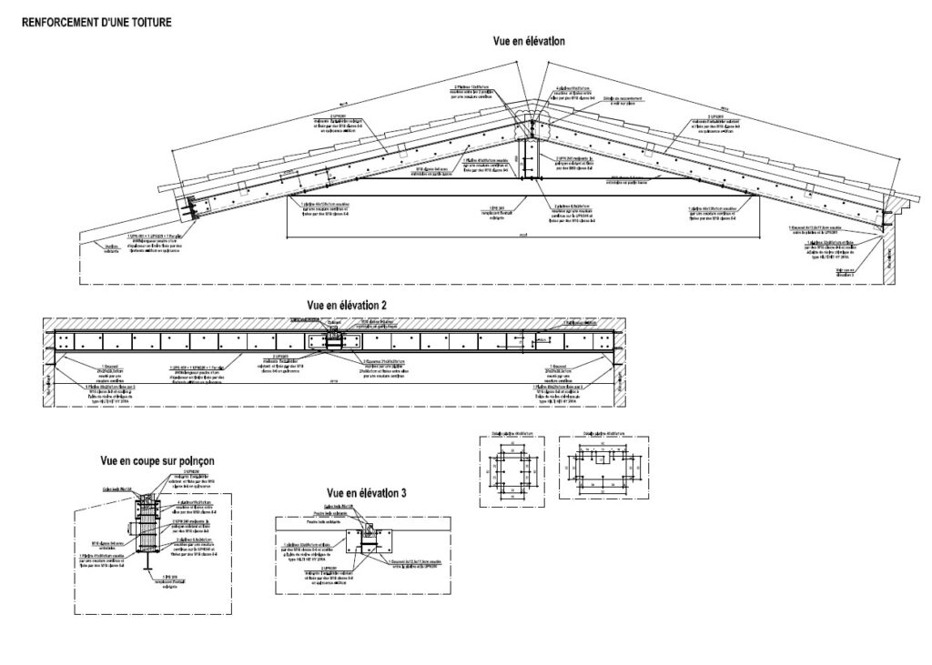 Renforcement d'une toiture par la structure en métal à Cannes - Structure en bois