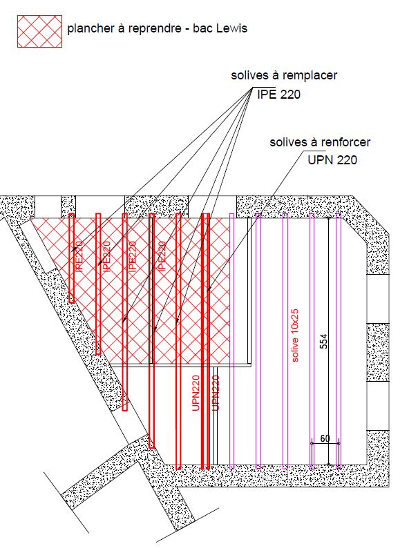 Reprise de plancher endommagé à Cannes. Création d’un plancher collaborant - Structure métallique