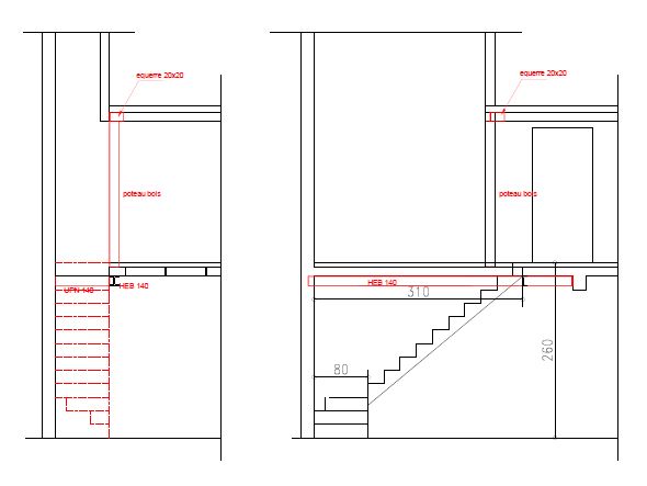 Création d'une trémie d’escalier avec renforcement sous plancher à Saint-Raphaël - Structure métallique