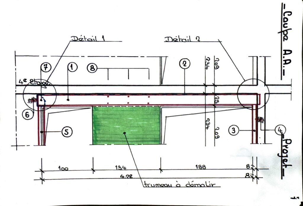 Suppression d’un trumeau dans un mur porteur et renforcement par structure métallique à Pégomas - Agrandissement d'une baie