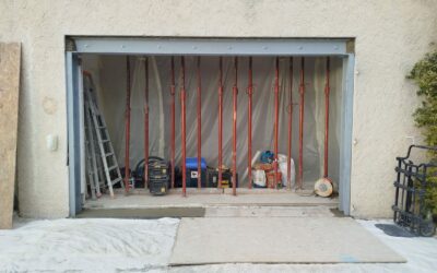 Création d’une ouverture dans un mur porteur de façade. Renforcement par structure métallique à Mouans-Sartoux