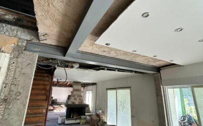 Agrandissement d’un mur porteur à Antibes. Renforcement par structure métallique.