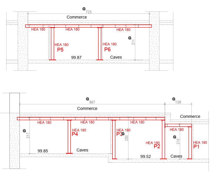 Reprise d’un plancher haut de caves avec renforcement par structure métallique à Roquebrune-Cap-Martin - Reprise de plancher