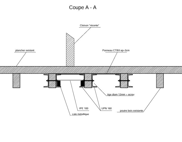 Confortement de plancher bois par structure métallique à Grasse - Ouverture et Démolition de Murs Porteurs Confortement de plancher bois par structure métallique à Grasse - Renforcement des poutres